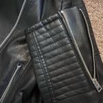 Topshop  Rosa Black faux Leather Jacket Photo 6