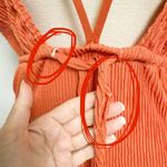 Free People Orange Ribbed Sleeveless Open Back Morning Rise Jumpsuit *FLAWS Size M Photo 14