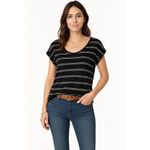 United Colors Of Benetton Linen Striped Top | Navy White | Size S Photo 1