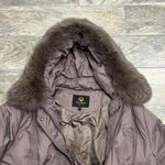 Decently winter women’s coat, XXL size, removable natural fur around the hood Brown Photo 5