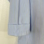 Ralph Lauren Lauren  Blue White Stripe 3/4 Sleeve Cotton‎ Button Up Shirt XL Logo Photo 5