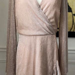 Saks 5th Avenue NWT  Blush Shimmer Wrap Dress $350 M Photo 0