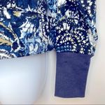 Joie  Caleigh Abstract Blue Floral Cropped Sweatshirt Size M Photo 6