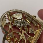 Signed AVON Sweet Memories HEART BROOCH PIN Bear Baby Shower ABC Toys Gold Photo 7