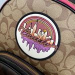 Coach Court Backpack In Blocked Signature Canvas With Souvenir Patches c6920 Photo 6