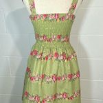 Voodoo Vixen Floral Olive Smocked Back Dress Size XS Photo 3