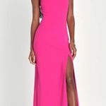 Pink Asymmetrical Open Back Gown Size L Photo 0
