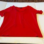 Talbots Plus Women Size 1X Red Short Sleeve Blouse Top Shirt Rayon Spandex Blend Photo 7