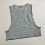 Lululemon Tank Top Cropped Muscle Lightweight Workout Exercise Acid Wash Grey Photo 2