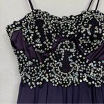 Narianna Purple Sequined Gown Womens XS Formal Bridesmaid Prom High Slit Dress Photo 1