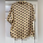 ZARA  polka dot pajama blouse gold black dots size xs Photo 5
