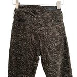 Anthropologie AG Paisley Velvet Black Tan Gold Print Skinny Jeans Cigarette pant Photo 6