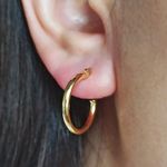 Set Of 2 Pair Sterling Silver Huggies In Gold Plating Photo 2