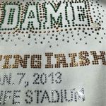 Notre Dame gold white and green sequin glitter shirt Photo 3