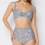Marina West Swim Gingham Daisy Bikini High Waist Size S New With Tags Black Photo 2