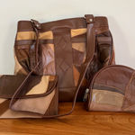 Source Unknown Patchwork Soft Leather Handbag Purse Shoulder Bag Coin & Wallet 3pc Set‎ Photo 0