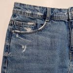 ZARA ‎ Distressed Signature Denim High Waisted Mini Skirt in Classic Blue Wash XS Photo 3