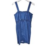 Derek Heart  Brushed Denim Elastic Waistline Mini Dress in Mid Blue Denim Photo 3