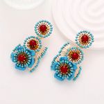 ZARA  BOHEMIAN RETRO ETHNIC STYLE TURQUOISE FLOWER EARRINGS NWT❗️ Photo 0