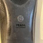 Prada  Black Leather Loafers with Metallic Accent Photo 8