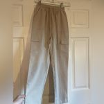 Pretty Little Thing Size 0 Tan Cargo Pocket Dress Pants Lightweight straight leg Photo 3