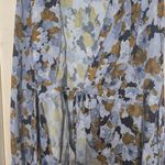 BCBGMAXAZRIA Blue and Brown Blouse with Tie Front and Sailor Collar Size Large Photo 2