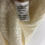 Honey Belle Womens Sweater Cold Shoulder Long Sleeve Ribbed Knit Ivory M/L Photo 3