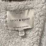 Lucky Brand Brown Plaid Flannel Shacket L Sherpa Lining Photo 2