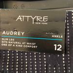 Attyre Black Ankle Pants with White Stripes Pull on size 12 inseam 28” brand ne Photo 3