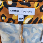 EXPRESS X LadyGang High Waisted Leopard Satin Wide Leg Pant Womens 4 Polyester Photo 6