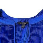Banana Republic Blue Dress Micro Pleated Loose Fit Balloon Sleeves Size Medium Photo 6