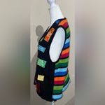 Westbound  Women’s Size XL Sequin Snowflake Black Sweater Vest Striped Christmas Photo 5