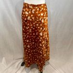 Bardot  Mayah spliced rust and white scratch print satin midi slip skirt size 6 Photo 3