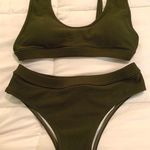 Amazon Green Ribbed Bikini Photo 0