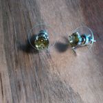 Peridot Color Simulated Diamond Sterling Silver Stud Earrings Photo 11