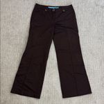 Escada Sport Linen blend low rise Wide Leg capri crop Pants dark chocolate brown Size 4 Photo 0