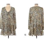 Altar'd State NWT  Leopard Print Long Sleeve Flowy Tiered Mini Dress Size S Photo 1