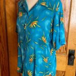 Vintage 90s California Crush Bright Floral Top Blue Size M Photo 8