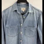 J.Crew  Trademark Denim Button Everyday Blouse  Work Business Down Top Size 0 Photo 1
