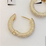 BaubleBar New Carina Gold Pavé Crystal Encrusted Huggie Hoops earrings Photo 3
