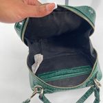 ZARA Basic Green Croc Embossed Faux Leather Top Handle Crossbody Zip Bag Photo 8