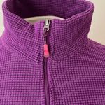 Tangerine  long sleeve Athletic pullover top shirt waffle knit 1/4 zip purple L Photo 2