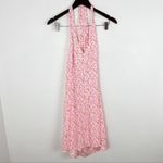 Abound  Floral V-neck Halter Neck Skater Mini Dress Size 1X NEW Pink/White Photo 2