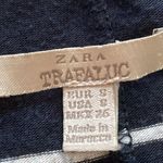 ZARA  Slouchy Boatneck Striped Blouse Top Shirt Stretch Oversized Size Small EUC Photo 2