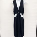 Calvin Klein  Cutout Plunging V Neck Bodycon Knit Sleeveless Midi Dress Black Photo 1