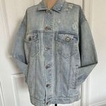 Pistola Womens Denim Oversize Jacket Sun Bleached Distressed Blue Sz XS/S Photo 0