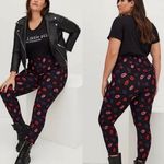 Torrid NWT  Lip Print Ponte High Rise Skinny Studio Pixie Pants Sz. 2 or a 2X Photo 1