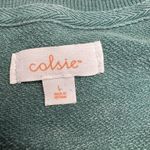 Colsie Sweatshirt Womens Large Green Distressed Crewneck Pullover‎ Lounge Top Photo 1