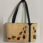 Lauren Tango Beige Straw Beaded Ladybug Purse Tan Photo 0