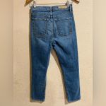 GRLFRND  reed button fly distressed high rise slim leg jeans in sandblast 27 Photo 4